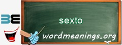 WordMeaning blackboard for sexto